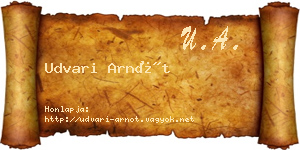 Udvari Arnót névjegykártya
